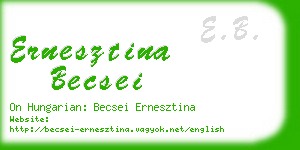 ernesztina becsei business card